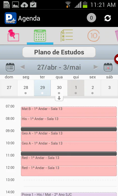 Academic activities available through the platform.