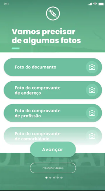 Vaccination scheduling steps in the mobile PWA.